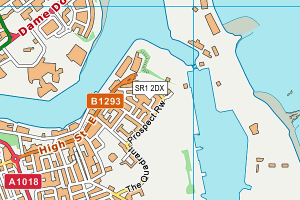 SR1 2DX map - OS VectorMap District (Ordnance Survey)