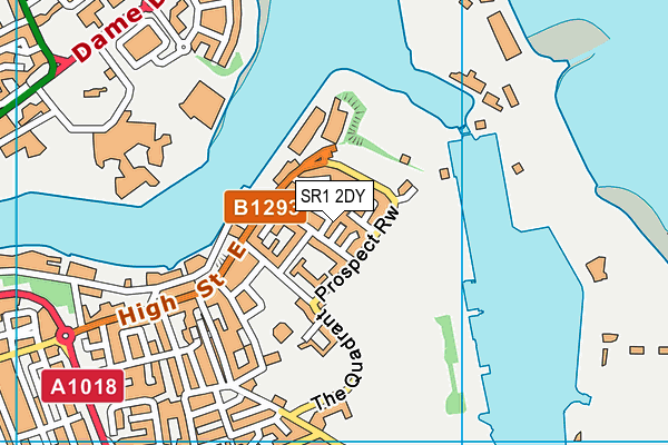SR1 2DY map - OS VectorMap District (Ordnance Survey)