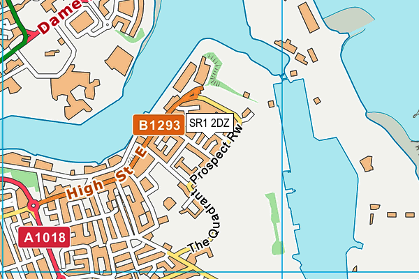 SR1 2DZ map - OS VectorMap District (Ordnance Survey)