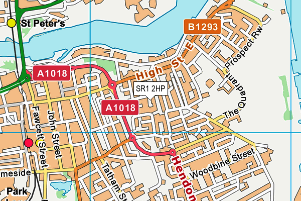 SR1 2HP map - OS VectorMap District (Ordnance Survey)