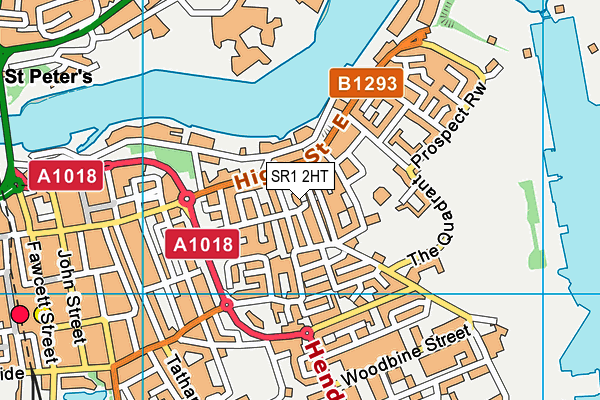 SR1 2HT map - OS VectorMap District (Ordnance Survey)