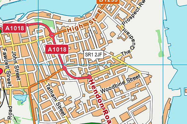 SR1 2JF map - OS VectorMap District (Ordnance Survey)