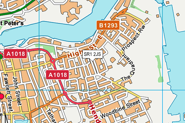 SR1 2JS map - OS VectorMap District (Ordnance Survey)