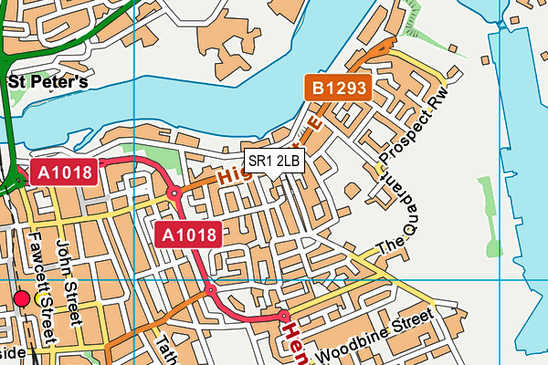 SR1 2LB map - OS VectorMap District (Ordnance Survey)