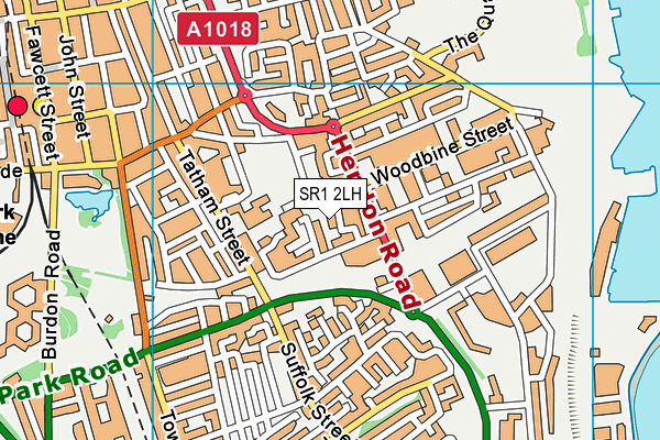 SR1 2LH map - OS VectorMap District (Ordnance Survey)