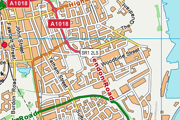 SR1 2LS map - OS VectorMap District (Ordnance Survey)