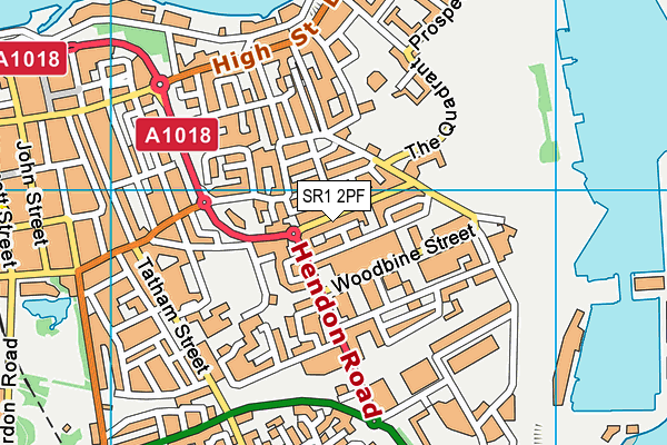 SR1 2PF map - OS VectorMap District (Ordnance Survey)