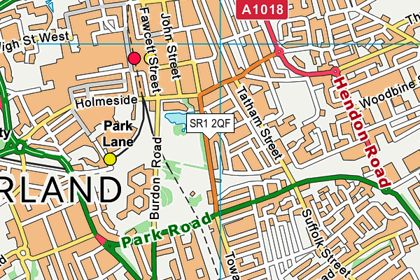 SR1 2QF map - OS VectorMap District (Ordnance Survey)