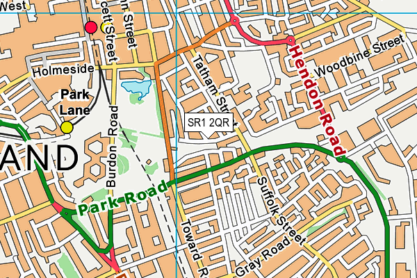 SR1 2QR map - OS VectorMap District (Ordnance Survey)