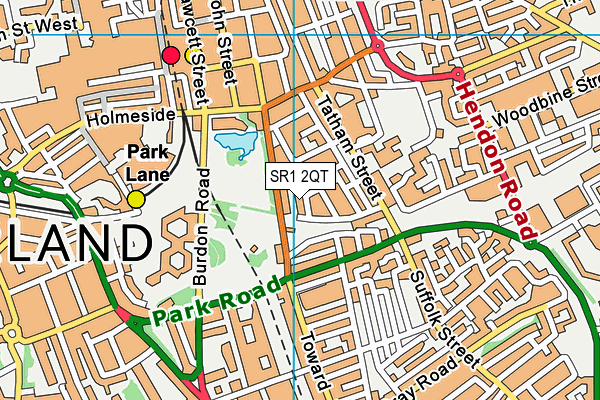 SR1 2QT map - OS VectorMap District (Ordnance Survey)