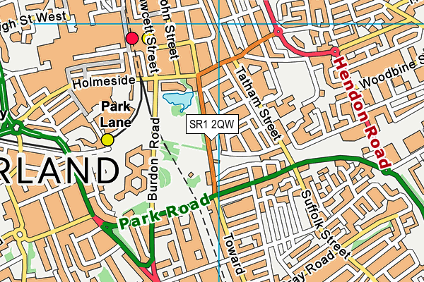 SR1 2QW map - OS VectorMap District (Ordnance Survey)