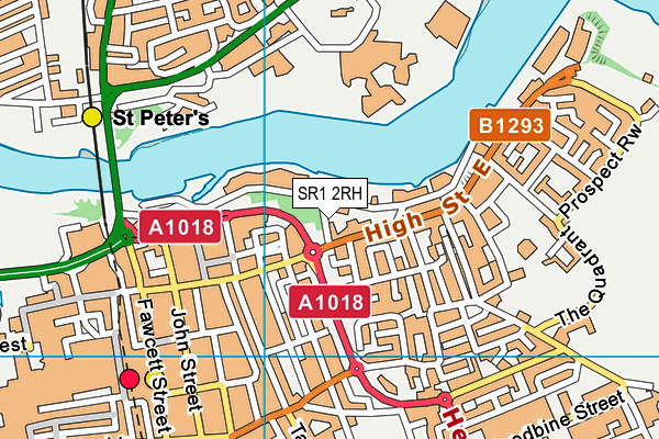 SR1 2RH map - OS VectorMap District (Ordnance Survey)