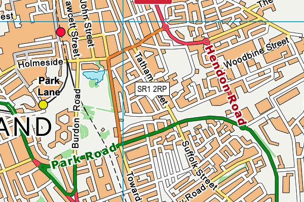 SR1 2RP map - OS VectorMap District (Ordnance Survey)