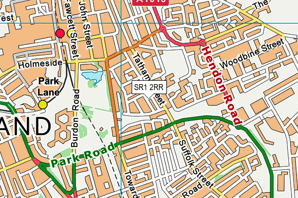 SR1 2RR map - OS VectorMap District (Ordnance Survey)