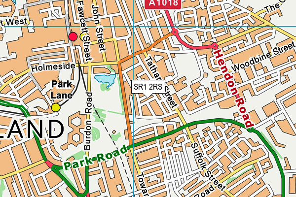 SR1 2RS map - OS VectorMap District (Ordnance Survey)