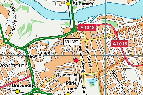 SR1 3BT map - OS VectorMap District (Ordnance Survey)