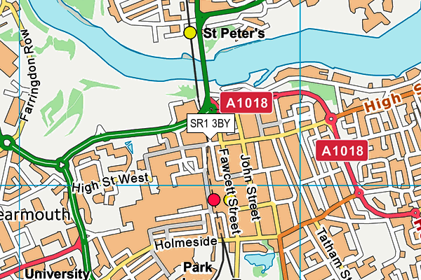 SR1 3BY map - OS VectorMap District (Ordnance Survey)