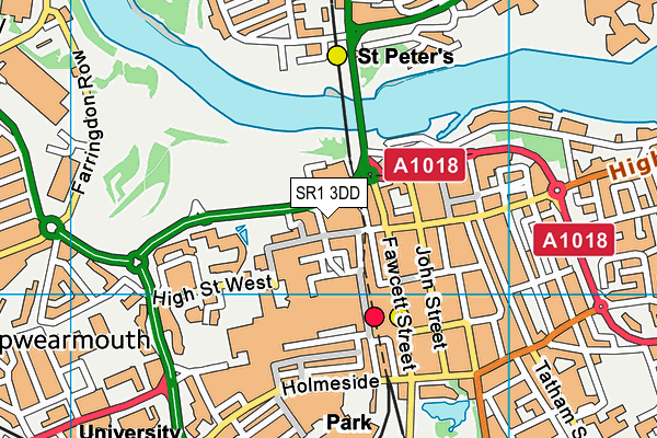 SR1 3DD map - OS VectorMap District (Ordnance Survey)