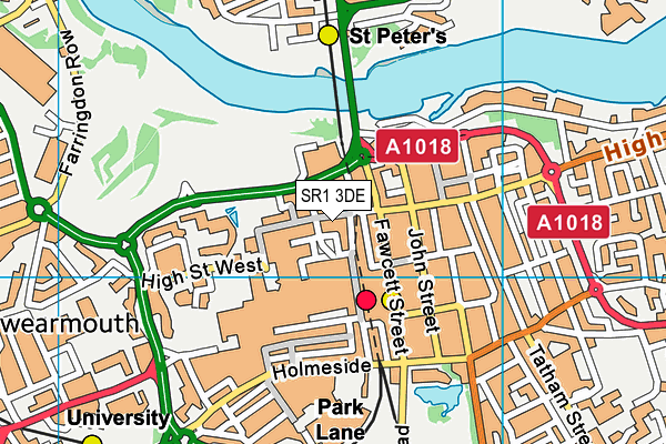 SR1 3DE map - OS VectorMap District (Ordnance Survey)