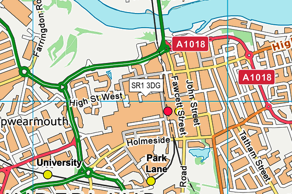 SR1 3DG map - OS VectorMap District (Ordnance Survey)