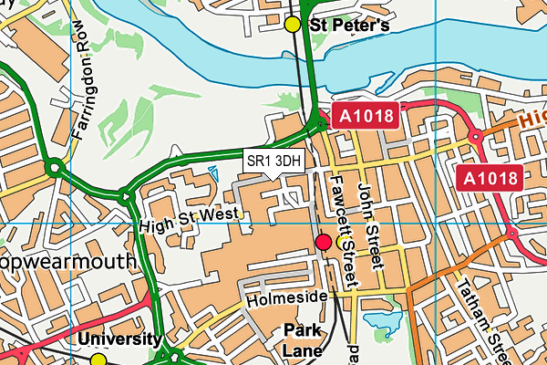 SR1 3DH map - OS VectorMap District (Ordnance Survey)