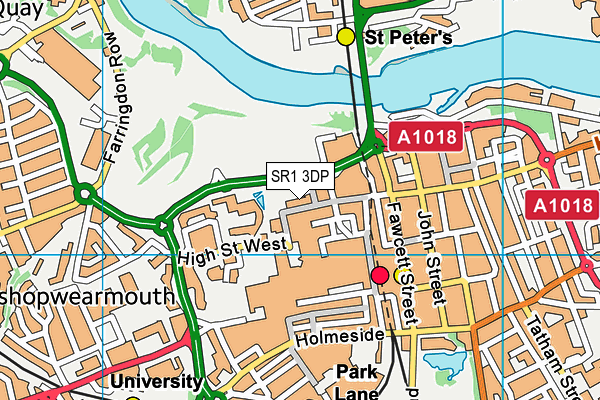 SR1 3DP map - OS VectorMap District (Ordnance Survey)