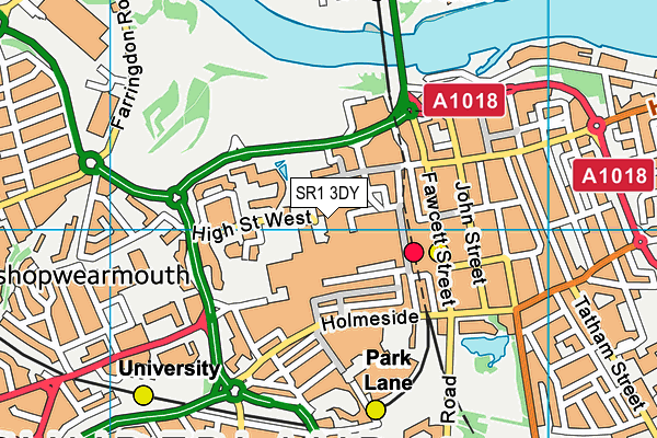 SR1 3DY map - OS VectorMap District (Ordnance Survey)