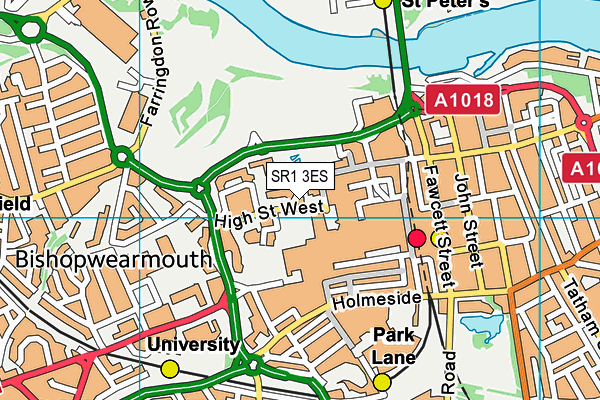 SR1 3ES map - OS VectorMap District (Ordnance Survey)