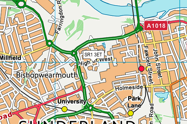 SR1 3ET map - OS VectorMap District (Ordnance Survey)