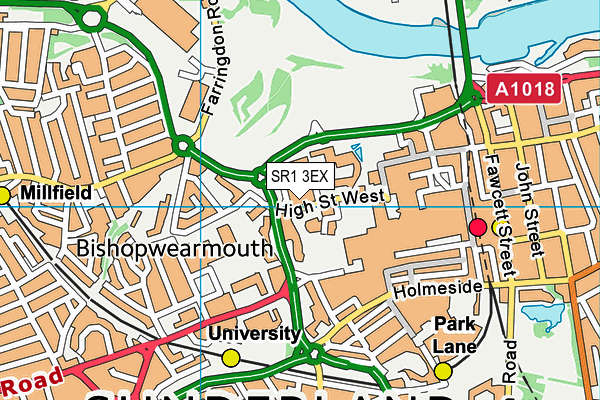 SR1 3EX map - OS VectorMap District (Ordnance Survey)