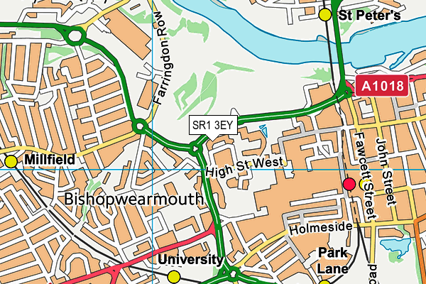 SR1 3EY map - OS VectorMap District (Ordnance Survey)