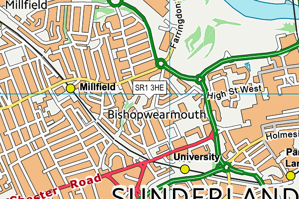 SR1 3HE map - OS VectorMap District (Ordnance Survey)