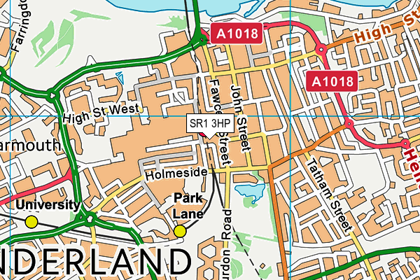 SR1 3HP map - OS VectorMap District (Ordnance Survey)