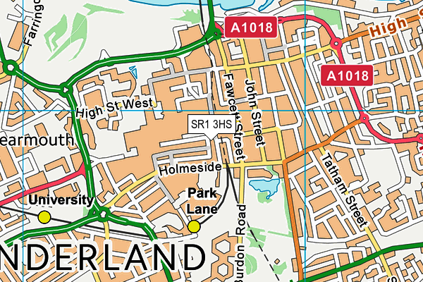 SR1 3HS map - OS VectorMap District (Ordnance Survey)