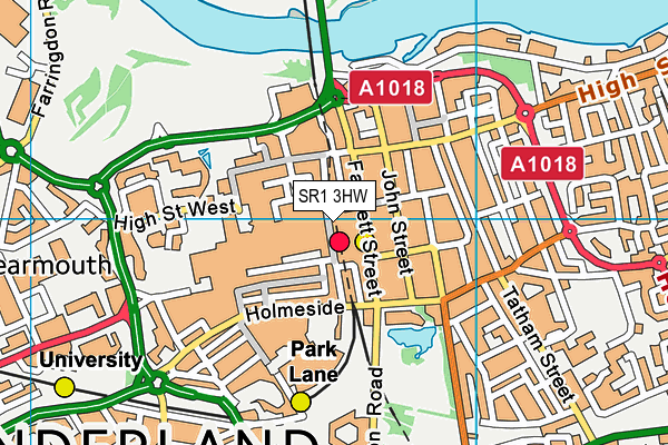 SR1 3HW map - OS VectorMap District (Ordnance Survey)