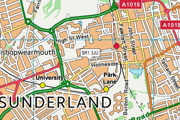 SR1 3JU map - OS VectorMap District (Ordnance Survey)