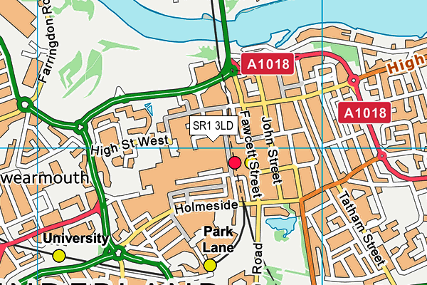 SR1 3LD map - OS VectorMap District (Ordnance Survey)