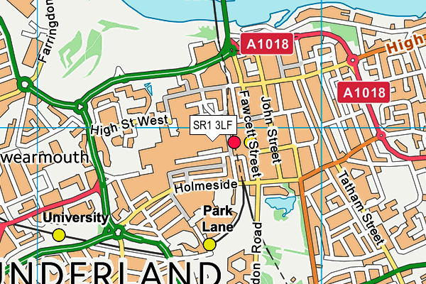 SR1 3LF map - OS VectorMap District (Ordnance Survey)