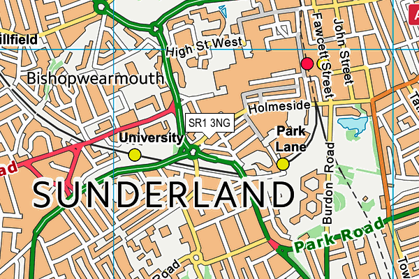 SR1 3NG map - OS VectorMap District (Ordnance Survey)