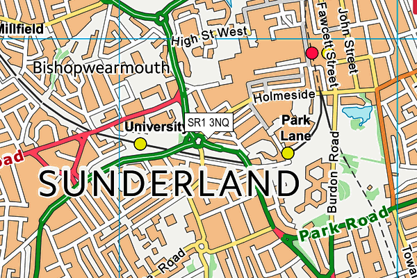 SR1 3NQ map - OS VectorMap District (Ordnance Survey)