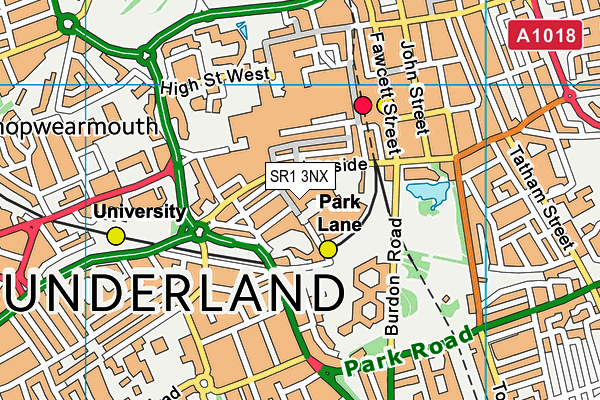 SR1 3NX map - OS VectorMap District (Ordnance Survey)