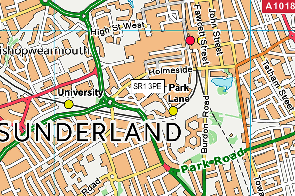 SR1 3PE map - OS VectorMap District (Ordnance Survey)