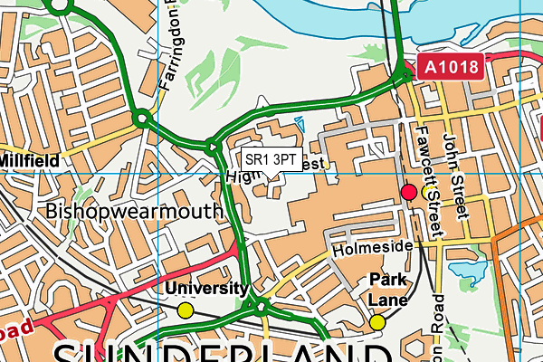 SR1 3PT map - OS VectorMap District (Ordnance Survey)