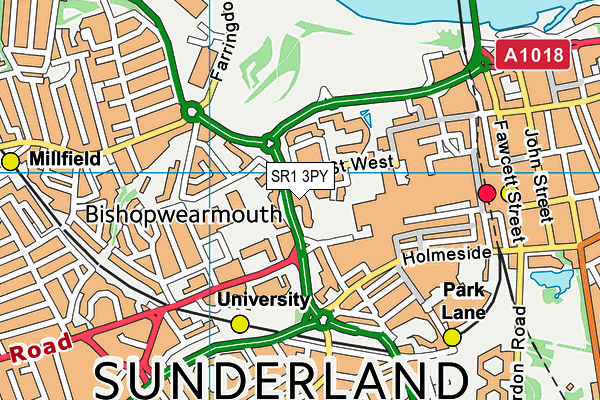 SR1 3PY map - OS VectorMap District (Ordnance Survey)