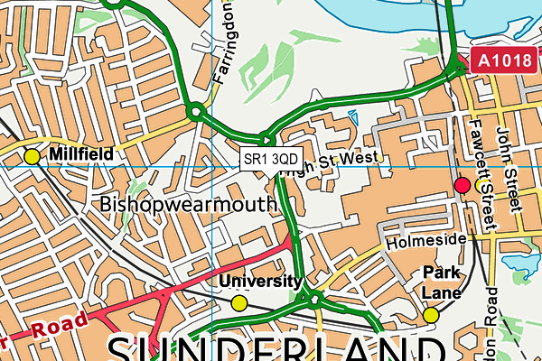 SR1 3QD map - OS VectorMap District (Ordnance Survey)