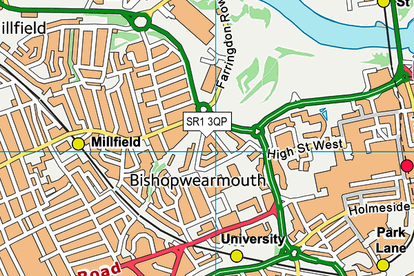 SR1 3QP map - OS VectorMap District (Ordnance Survey)