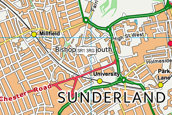 SR1 3RG map - OS VectorMap District (Ordnance Survey)