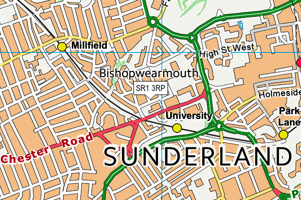 SR1 3RP map - OS VectorMap District (Ordnance Survey)