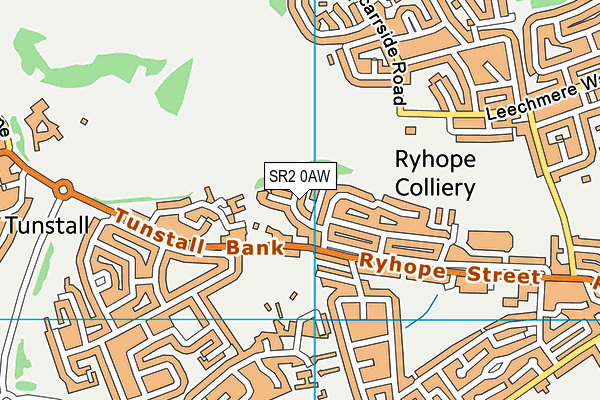 SR2 0AW map - OS VectorMap District (Ordnance Survey)