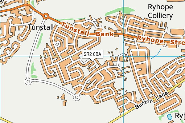 SR2 0BA map - OS VectorMap District (Ordnance Survey)